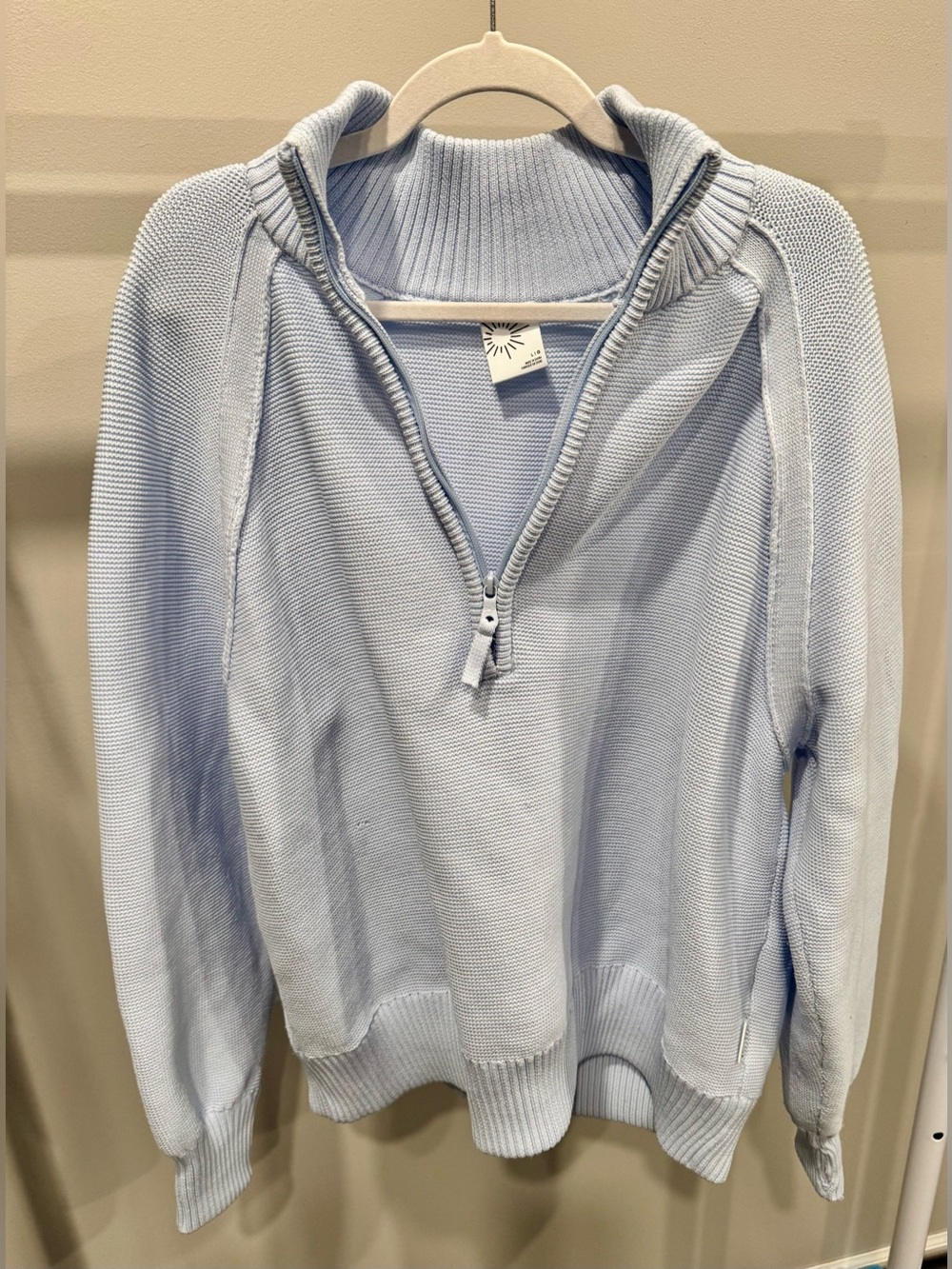 aerie Light Blue Half-Zip Cowl Sweater